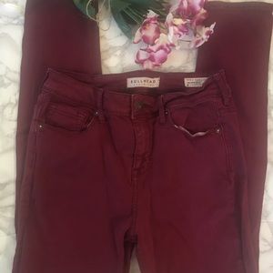 Bullhead Maroon High Rise Skinny Jeans